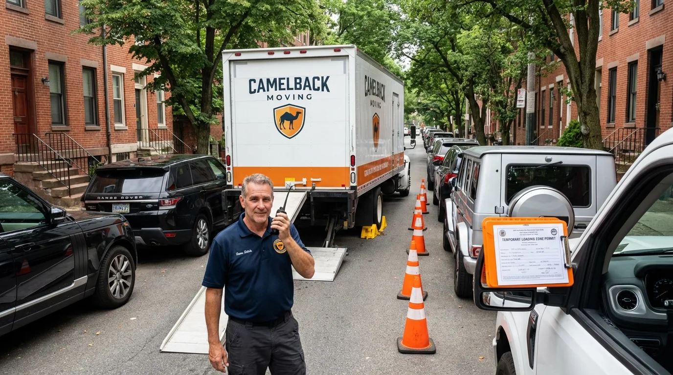 City street loading permit setup in Lincroft, NJ