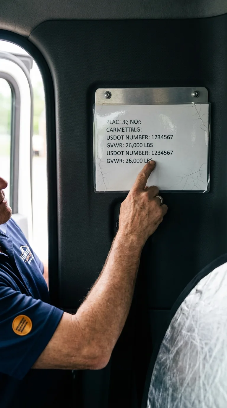 USDOT licensing placard verification in Lincroft